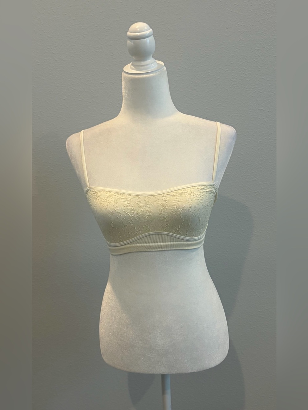 Free People Bundle of 2 Love Your Way Longline Bralettes Cream/Black size M/L